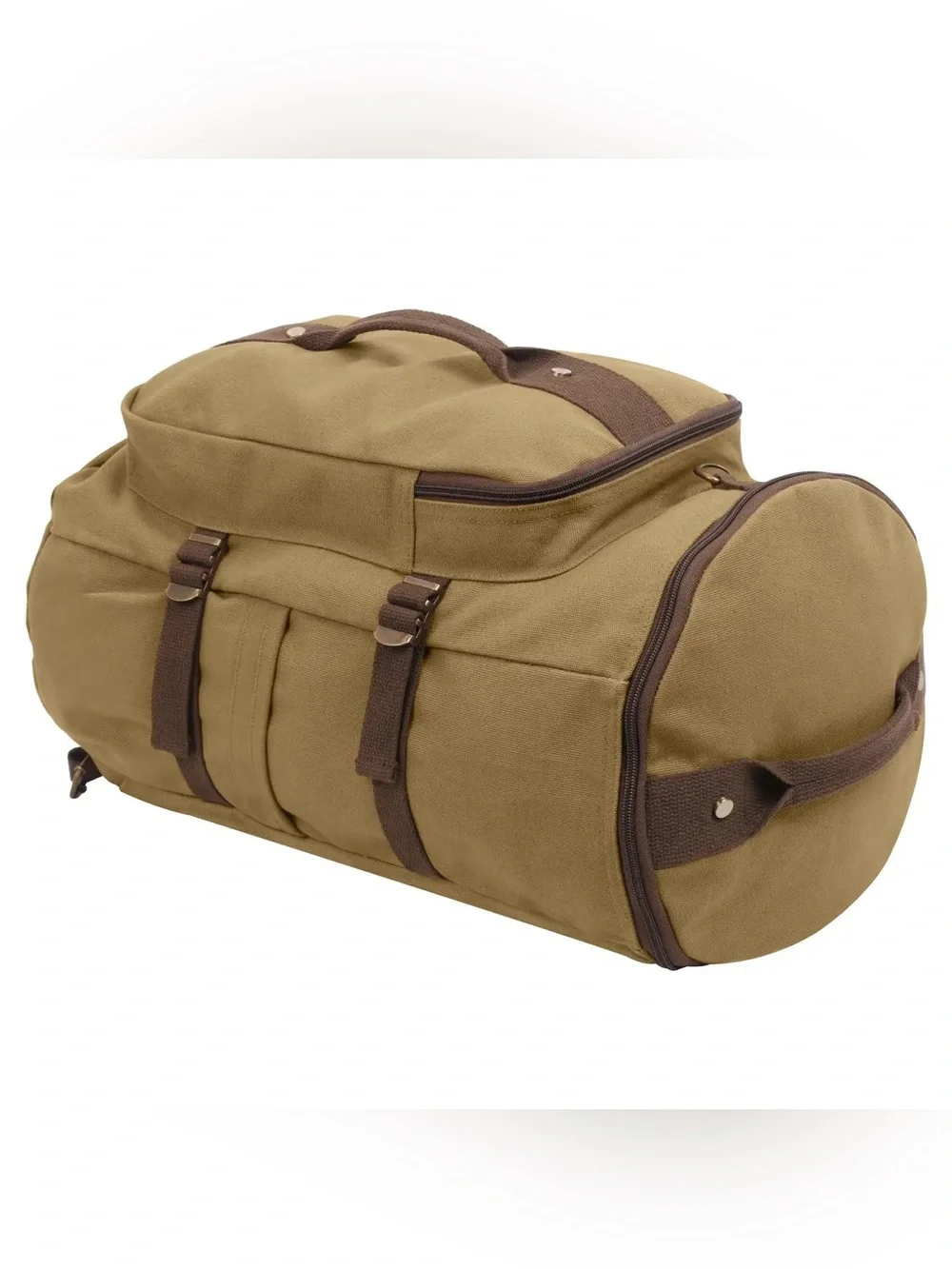 Rothco Tan Convertable Canvas Backpack with Brown Accents